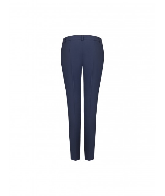 Cadi Fabric Cigarette Trousers with Tone-on-Tone Metal Button – Rinascimento