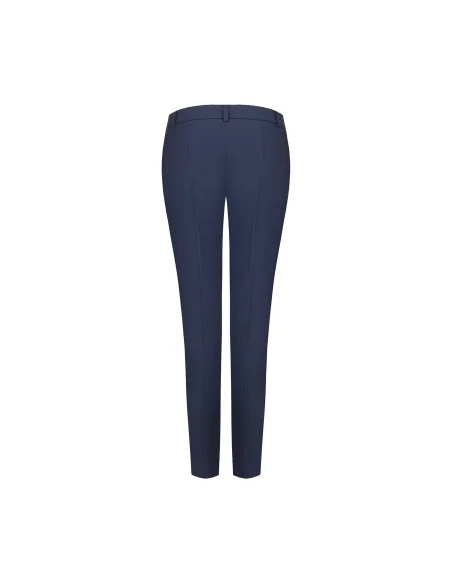Cadi Fabric Cigarette Trousers with Tone-on-Tone Metal Button – Rinascimento