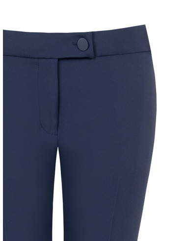Cadi Fabric Cigarette Trousers with Tone-on-Tone Metal Button – Rinascimento