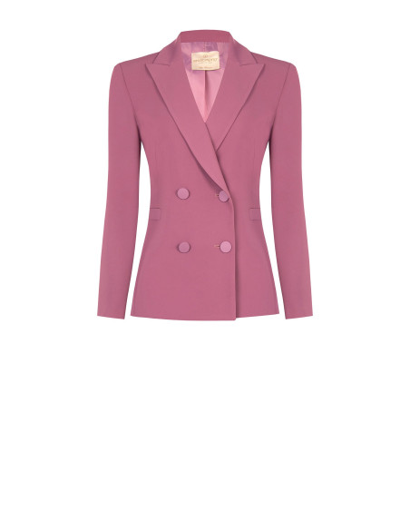 Ciacca Balzer, Flared Cadi Fabric Jacket with Tone-on-Tone Metal Buttons, Rinascimento