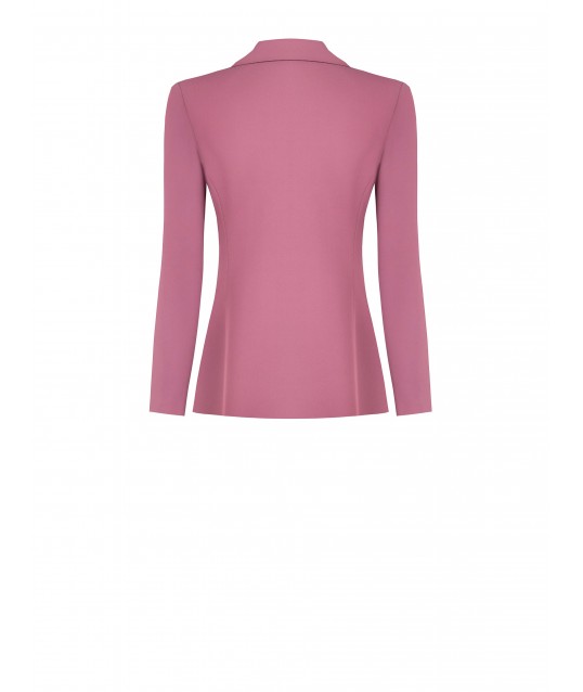 Ciacca Balzer, Flared Cadi Fabric Jacket with Tone-on-Tone Metal Buttons, Rinascimento