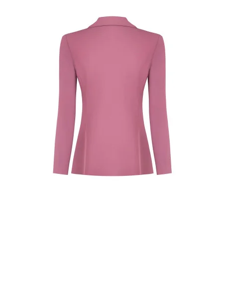 Ciacca Balzer, Flared Cadi Fabric Jacket with Tone-on-Tone Metal Buttons, Rinascimento