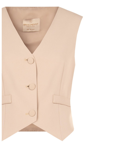 Gilet en tissu Cadi avec boutons ton sur ton en métal « Rinascimento »