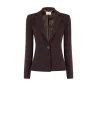Fitted Cadi Fabric Blazer with Tone-on-Tone Metal Buttons by Rinascimento