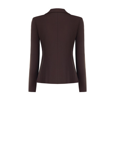 Veste blazer cintrée en tissu Cadi avec bouton ton sur ton en métal « Rinascimento »