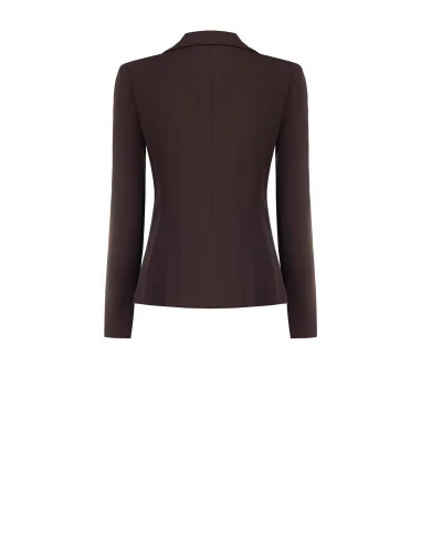 Veste blazer cintrée en tissu Cadi avec bouton ton sur ton en métal « Rinascimento »
