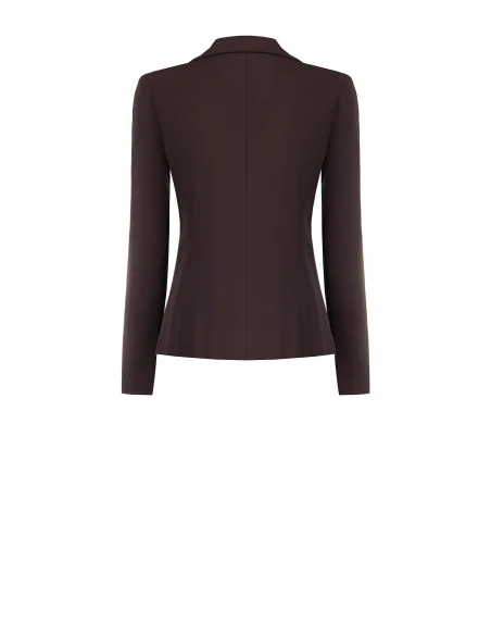 Giacca Blazer Sfiancata In Tessuto Cadi Con Bottone Tono Su Tono In Metallo Rinascimento