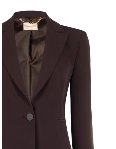 Giacca Blazer Sfiancata In Tessuto Cadi Con Bottone Tono Su Tono In Metallo Rinascimento