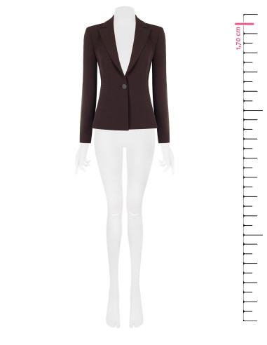 Veste blazer cintrée en tissu Cadi avec bouton ton sur ton en métal « Rinascimento »