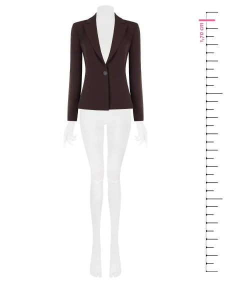 Fitted Cadi Fabric Blazer with Tone-on-Tone Metal Buttons by Rinascimento