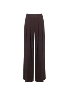 Cadi Fabric Palazzo Trousers with Double Pleats – Rinascimento