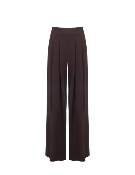 Pantaloni Palazzo In Tessuto Cadi Con Doppia Pinces Rinascimento