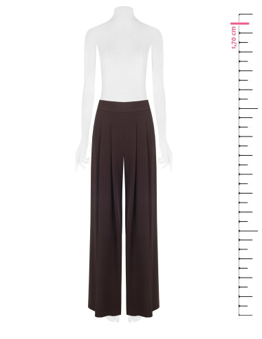 Pantalon palazzo en tissu Cadi avec doubles pinces « Rinascimento »