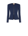 Giacca Corta Sfiancata In Scuba Crepe Con Spalline E Zip Rinascimento