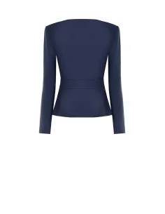 Short, Fitted Scuba Crepe Jacket with Straps and a ‘Rinascimento’ Zip 2