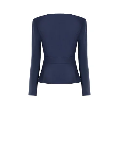 Giacca Corta Sfiancata In Scuba Crepe Con Spalline E Zip Rinascimento
