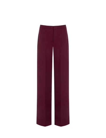 Pantalon palazzo en tissu Cadi avec fermeture éclair latérale « Rinascimento »