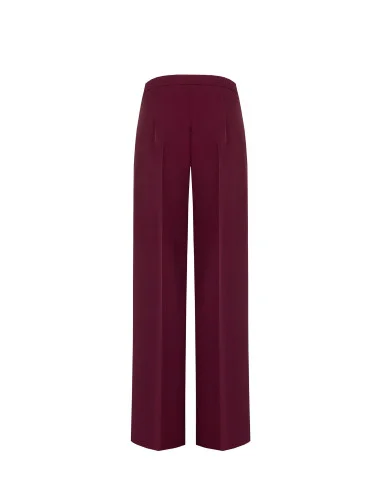 Pantalon palazzo en tissu Cadi avec fermeture éclair latérale « Rinascimento »