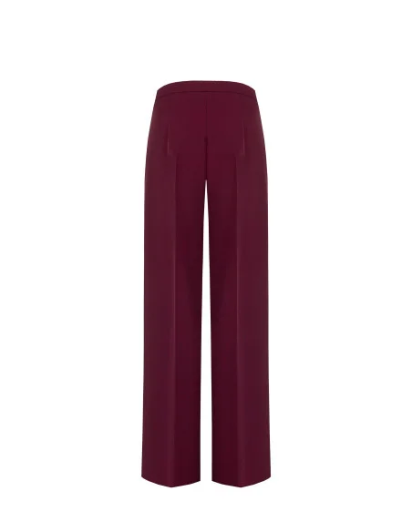 Pantalon palazzo en tissu Cadi avec fermeture éclair latérale « Rinascimento »