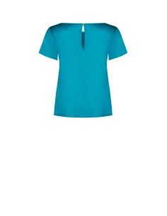Blouse fluide en satin à manches courtes et encolure ronde « Rinascimento » 2