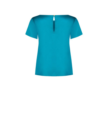 Blouse fluide en satin à manches courtes et encolure ronde « Rinascimento »