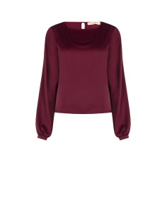 Blouse fluide à manches longues en satin « Rinascimento »