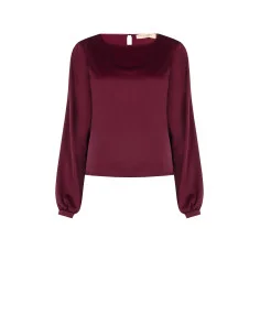 Blouse fluide à manches longues en satin « Rinascimento »