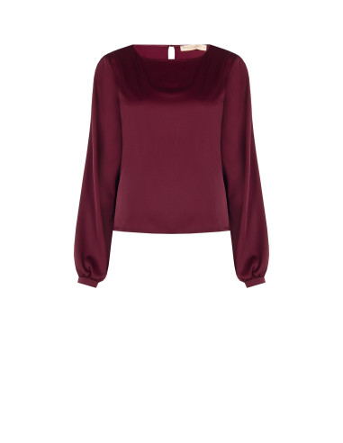 Rinascimento Long-Sleeved Flowy Satin Blouse