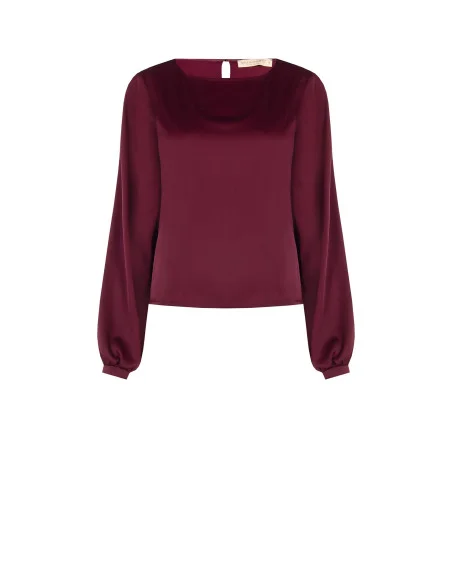Blouse fluide à manches longues en satin « Rinascimento »