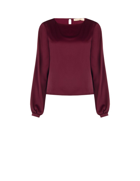 Blusa Fluida A Maniche Lunghe In Raso Rinascimento