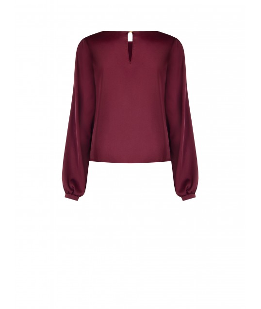 Rinascimento Long-Sleeved Flowy Satin Blouse