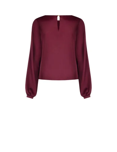 Rinascimento Long-Sleeved Flowy Satin Blouse