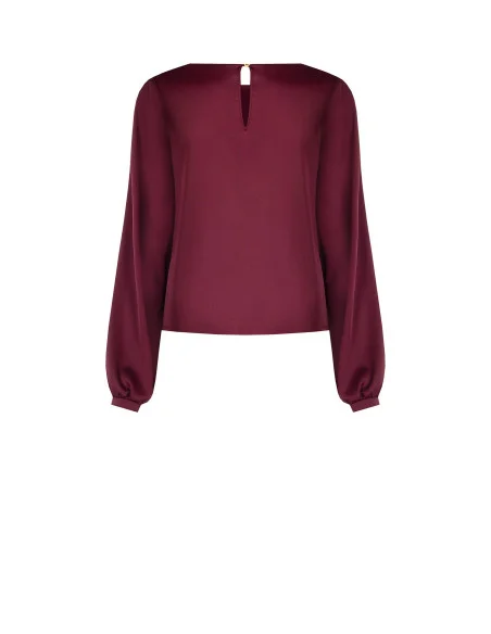 Blouse fluide à manches longues en satin « Rinascimento »