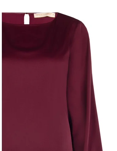 Blouse fluide à manches longues en satin « Rinascimento »