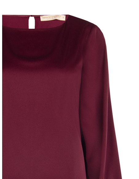 Blusa Fluida A Maniche Lunghe In Raso Rinascimento