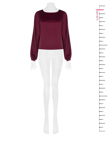 Blouse fluide à manches longues en satin « Rinascimento »