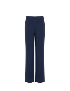 Pantalon palazzo en crêpe scuba avec fermeture éclair latérale « Rinascimento »