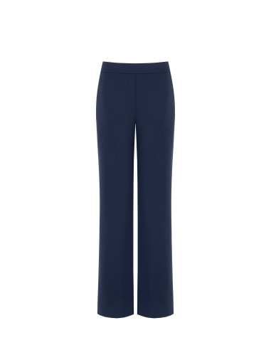 Pantalon palazzo en crêpe scuba avec fermeture éclair latérale « Rinascimento »