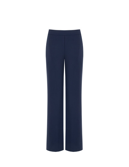 Rinascimento Scuba Crepe Palazzo Trousers with Side Zip