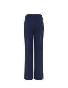 Pantalon palazzo en crêpe scuba avec fermeture éclair latérale « Rinascimento » 2