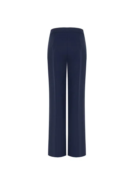 Rinascimento Scuba Crepe Palazzo Trousers with Side Zip