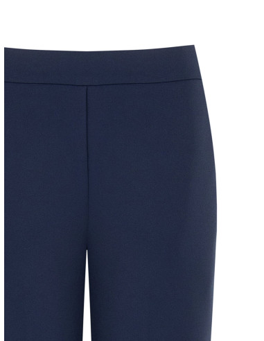 Rinascimento Scuba Crepe Palazzo Trousers with Side Zip