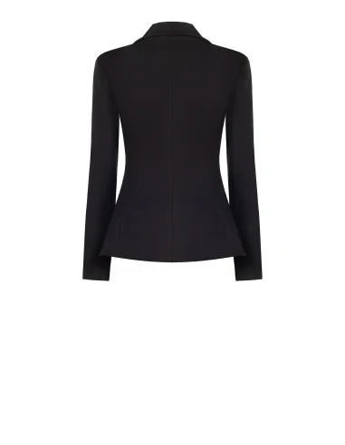 Veste blazer courte cintrée en point de Milan « Rinascimento »