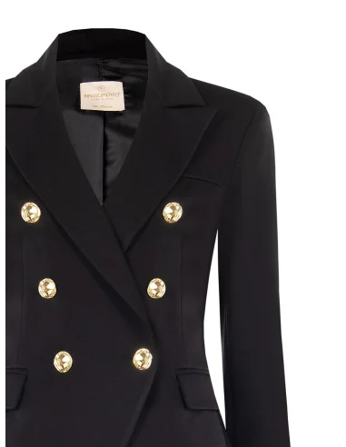 Veste blazer courte cintrée en point de Milan « Rinascimento »