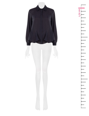 Chemise fluide en lyocell avec bas à volants et boutons dissimulés « Rinascimento »