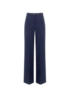 Pantaloni Palazzo In Tessuto Tecnico Con Bottone Logo Rinascimento