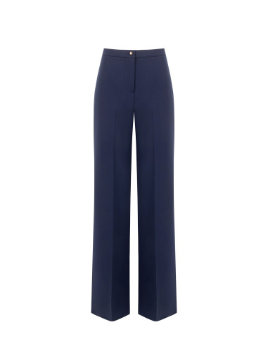 Pantalon Palazzo en tissu technique avec bouton arborant le logo Rinascimento