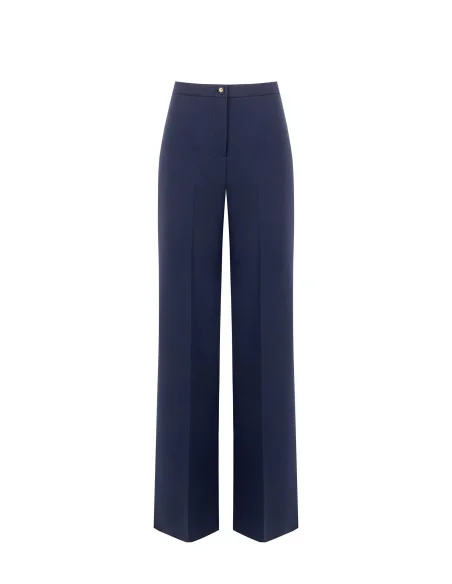 Pantalon Palazzo en tissu technique avec bouton arborant le logo Rinascimento