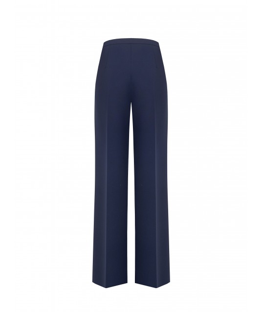 Pantalon Palazzo en tissu technique avec bouton arborant le logo Rinascimento