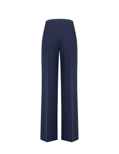 Pantalon Palazzo en tissu technique avec bouton arborant le logo Rinascimento